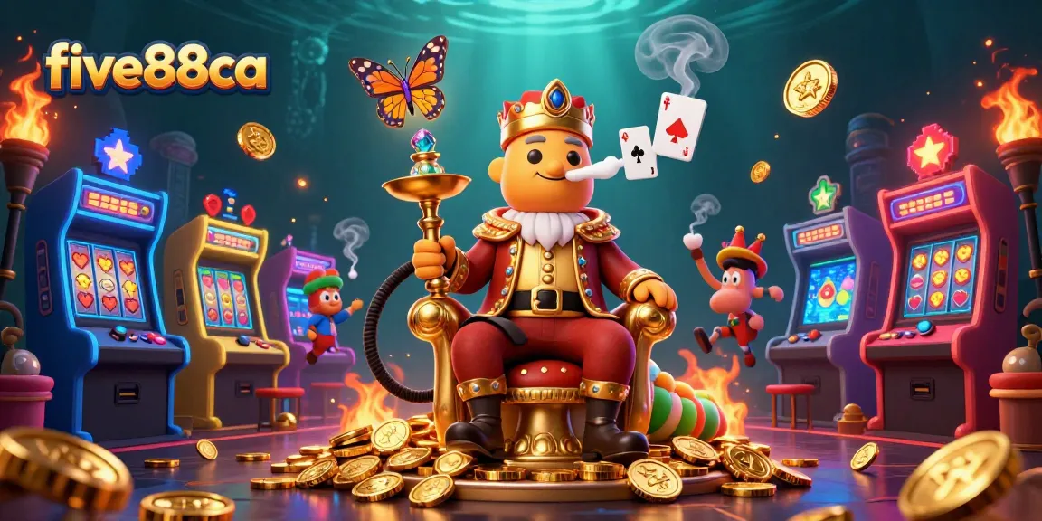 Experience thrilling gaming at five88ca with a vibrant 3D casino scene featuring colorful elements and immersive characters.