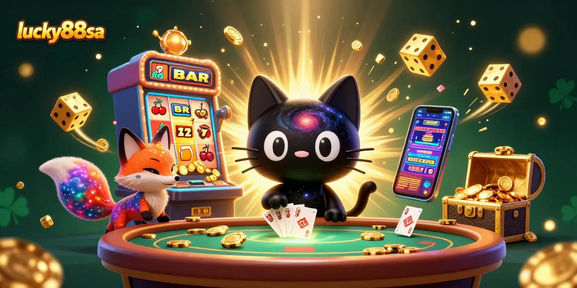Experience winning at lucky88sa with vibrant characters at a cosmic casino table.