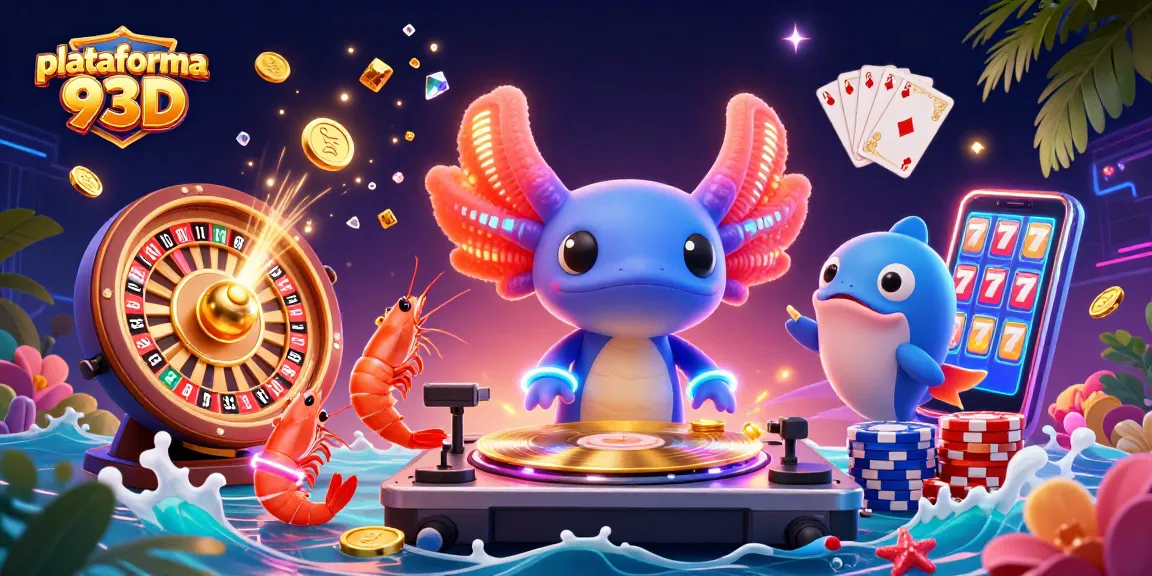 Aproveite a diversão na plataforma 93D, com personagens vibrantes e elementos de cassino sensacionais.
