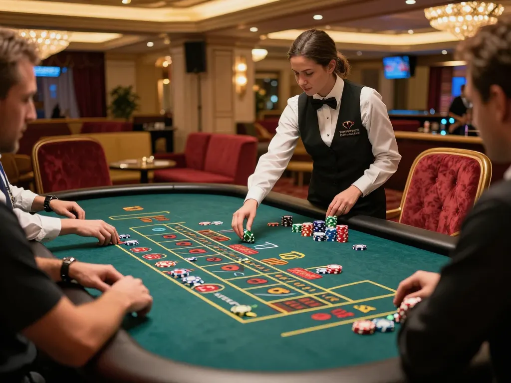 Players engaging at the roulette table in 45678 com's vibrant casino atmosphere, showcasing dynamic betting actions.