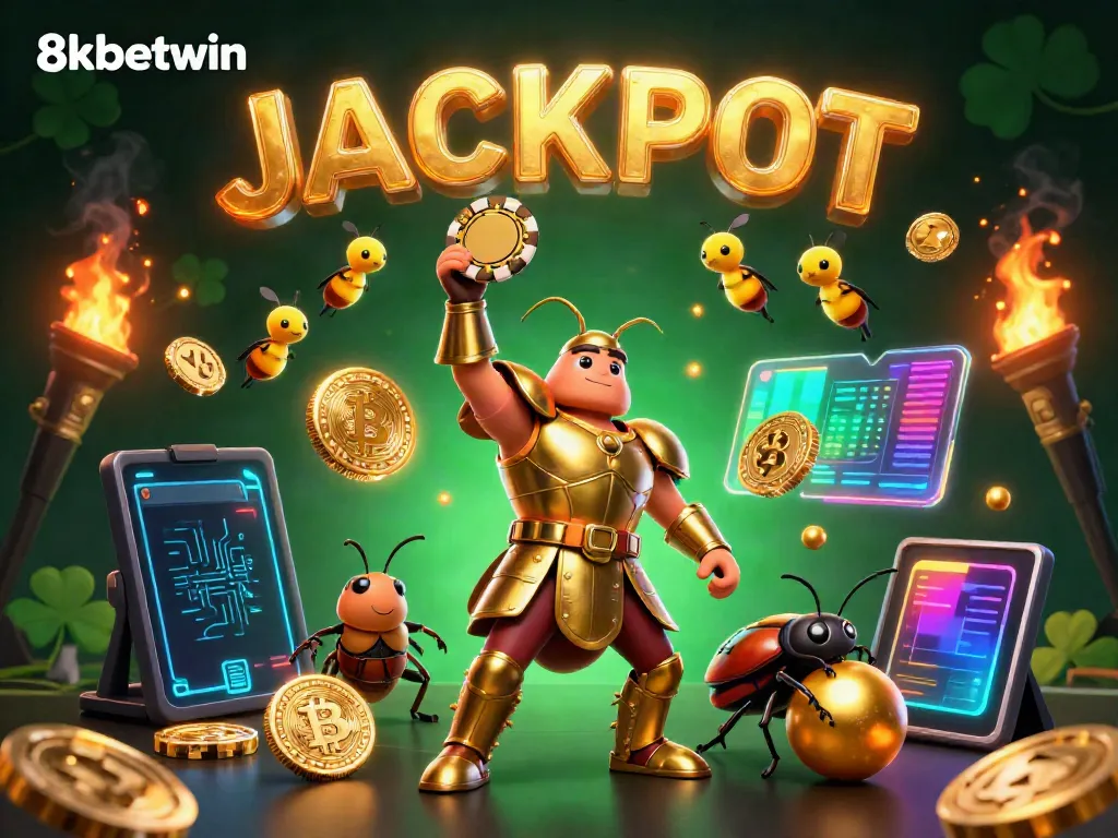Engage in exciting wins with 8xbetwin at this vibrant digital casino scene featuring dynamic characters.