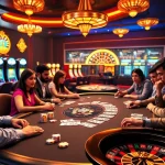 Experience thrilling gameplay at Bomwin with a vibrant poker scene featuring excited players and colorful chips.