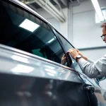 Enhance your vehicle's look with window tint Chattanooga, showcasing professional technicians at work.