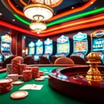 Experience the excitement of game hitclub in a luxurious casino setting with vibrant gaming elements.
