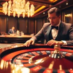 Experience the excitement of 79king with a luxurious casino scene featuring roulette and players.