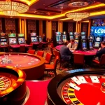 Experience the excitement of LC88 casino gaming with vibrant tables, colorful chips, and spinning roulette wheels.