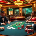 Experience a thrilling poker game at NEW88's luxurious casino with vibrant chips and elegant players.