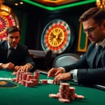 Engage with thrilling poker action at uu88, featuring professional players and vibrant casino elements.