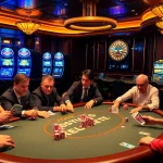 Experience the thrill of winning at 777vip with a luxury casino scene showcasing poker tables and vibrant games.
