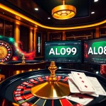 Alo789 online gambling interface displaying exciting betting options and casino elements.