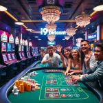 Experience the thrill of i9bet com with vibrant tables and joyful gamblers celebrating victories.