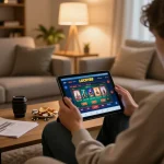 LUCKY88 online casino game interface seen by a person strategizing from home