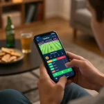 Socolive user actively placing sports bets while watching a live football match on mobile, engaging experience.