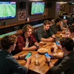 Socolive users engaging in live sports betting with friends, discussing strategies and watching matches.
