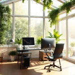 Gestalten Sie Ihr Wintergarten als Buero für eine produktive Arbeitsatmosphäre mit natürlichem Licht.