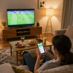 Socolive streaming experience at home, showcasing live soccer on mobile device