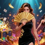 Bet on games with EE88, featuring a stunning casino scene packed with treasures, magical effects, and vibrant energy.