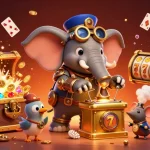 Try your luck with 789club's exciting slot machines and dynamic casino elements in this vibrant illustration.