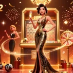 Experience the excitement of lottery92 with an elegant woman celebrating a lottery draw.