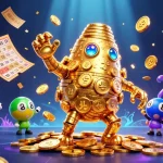 Experience the excitement of Go88 with vibrant characters and dynamic gambling elements in this stunning 3D illustration.