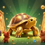 Alo8 captivates players with a grand 3D gambling scene featuring a golden tortoise pinball machine surrounded by treasures.
