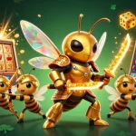 Spin jackpot reels at lucky88. with a vibrant illustration of unique characters and casino elements.
