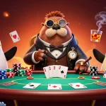 Experience exciting poker action with HD 88 as unique characters play at a vibrant casino table.