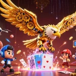 Experience thrilling gameplay at luckywin with vibrant characters and dynamic sports elements in a rich casino illustration.