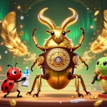Bet on thrilling games with 391bet as a golden stag beetle squares up in an exciting 3D casino arena.
