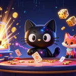 Experience the thrill of gaming with lu88za's cosmic casino table featuring a black hole cat.