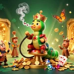 Experience the excitement of tx88br in a vibrant live casino scene with dynamic characters and gold elements.