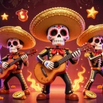Go88 hosts vibrant game-playing skeletons amid arcade machines, creating a festive casino atmosphere.