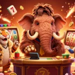 Spin the reels at lu88bet with vibrant characters in a dynamic casino scene full of action.