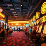 Jouer dans un casino en ligne francais avec des machines à sous lumineuses.