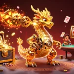 Engage in thrilling play with debet's golden dragon amidst explosive casino treasures!