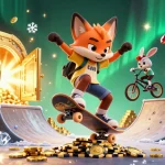 Join the excitement of da 88 with a skateboarder fox and BMX rabbit in a rich casino scene.