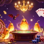 Engage with sky88 as glowworms light up a magical casino scene with game elements.