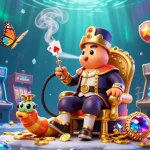 Experience the excitement of garuda303 with vibrant casino-themed 3D digital illustration showcasing games and characters.