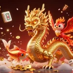 Experience thrilling wins at uk88bet with dynamic 3D illustration featuring dragons, phoenixes, and lucky symbols.