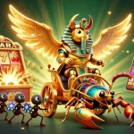 Experience thrilling gameplay with Debet 2's vibrant casino scene featuring iconic symbols and characters.