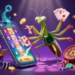 Engage in thrilling gameplay at DA888 with a vibrant 3D casino scene featuring a mantis card sharp.