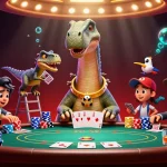 Experience thrilling gameplay at 33WIN with a dynamic card game scene featuring unique characters and elements.