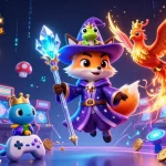 Experience thrilling shbet gaming adventures with a wizard fox, phoenix, and magical game elements.